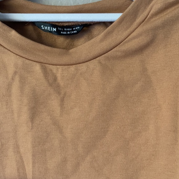 SHEIN nude shoulder pad sleeveless mini dress L - Picture 3 of 6